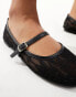 Фото #2 товара Public Desire Pirouette lace mary jane ballet flats in black