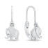 Playful silver Elephant earrings EA185W silver, clear - фото #1