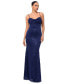 Women's Sequin Lace Draped Sleeveless Gown