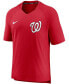 Фото #2 товара Men's Red Washington Nationals Authentic Collection Pregame Performance V-Neck T-shirt