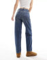 Mango straight leg jeans in mid wash blue