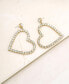 ფოტო #2 პროდუქტის 18k Gold-Plated Crystal Heart Statement Earrings