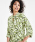 Women's Printed Blouson Blouse