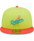 Фото #3 товара Men's Green, Red Los Angeles Dodgers Cyber Highlighter 59FIFTY Fitted Hat
