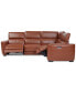 Фото #7 товара Lexanna 4-Pc. Leather Sectional with 2 Power Motion Recliners, Created for Macy's