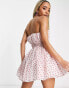 Collective the Label exclusive organza bandeau mini dress in pink heart Pink/Red Heart, 44 - фото #4