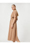 Фото #15 товара Платье женское Koton Oversize Midi с поясом и V-образным вырезом