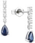 ფოტო #1 პროდუქტის Emerald (3/4 ct. t.w.) & Diamond (1/5 ct. t.w.) Chain Pear Drop Earrings in 14k Gold (Also in Ruby & Sapphire)