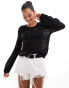 Фото #1 товара Threadbare knitted top in black