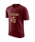 Фото #2 товара Men's Donovan Mitchell Burgundy Cleveland Cavaliers Icon 2022/23 Name and Number T-shirt