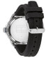 ფოტო #4 პროდუქტის Men's Black Silicone Strap Watch 44mm, Created for Macy's