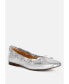 ფოტო #3 პროდუქტის Marlow Metallic Eyelet Detail Bow Ballerinas