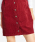 ფოტო #2 პროდუქტის Juniors' Cotton Corduroy Button-Front Pinafore