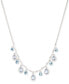 Фото #1 товара Givenchy silver-Tone Crystal Frontal Necklace, 16" + 3" extender