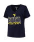 Women's Navy West Virginia Mountaineers Plus Size Sideline Route V-Neck T-shirt