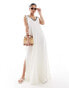 River Island plunge floaty maxi dress in white