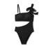 Фото #4 товара Women's One Shoulder Bow Cut Out One Piece Swimsuit - Shade & Shore Black M
