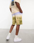 COLLUSION – Bunte Strandshorts aus Leinen mit Batikmuster