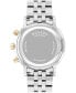 ფოტო #6 პროდუქტის Men's Museum Classic Swiss Quartz Chrono Two Tone Stainless Steel and Light Yellow PVD Watch 42mm