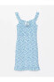 XSIDE Bağlamalı Yaka Desenli Askılı Raşel Kumaş MiniKadın Elbise