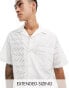 Фото #1 товара ASOS DESIGN short sleeve relaxed revere broderie shirt in white