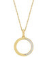 ფოტო #1 პროდუქტის Diamond Circle Pendant Necklace (1/10 ct. t.w.) in 14k Gold-Plated Sterling Silver, 16" + 2" extender