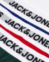 Jack & Jones 3 pack trunks with white logo waistband in multi