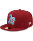 Фото #3 товара Men's Cardinal Oakland Athletics 40th Anniversary Air Force Blue Undervisor 59FIFTY Fitted Hat