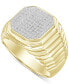 ფოტო #1 პროდუქტის Men's Diamond Octagon Cluster Ring (1/4 ct. t.w.) in 10k Gold