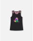 Girl Organic Cotton Tank Top With Mesh Back Black - Toddler|Child