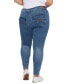 ფოტო #2 პროდუქტის Plus Size Mid Rise Flap Pocket Skinny Jeans