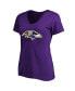 Women's Derrick Henry Purple Baltimore Ravens Plus Size Name Number V-Neck T-Shirt Фиолетовый, 1X - фото #3