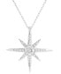 ფოტო #1 პროდუქტის Diamond Star 18" Pendant Necklace (1/5 ct. t.w.) in Sterling Silver