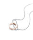 ფოტო #3 პროდუქტის Elegant Sterling Silver with Rose Gold Halo Pendant Necklace.