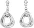 Amazing silver earrings with diamonds Trio DE644
