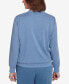 ფოტო #6 პროდუქტის Casual Fridays Women's Embroidered Boxes Cozy Crew Neck Top