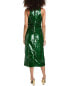 Ganni Sequin Midi Dress Women's Green 38