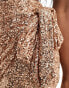 Never Fully Dressed Jaspre sequin mini skirt in gold