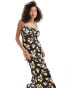 Фото #1 товара Miss Selfridge lemon print strappy back maxi dress