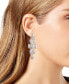 Фото #3 товара Silver-Tone Pavé Oval Chandelier Earrings