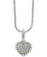 ფოტო #1 პროდუქტის EFFY® Diamond Heart Cluster 18" Pendant Necklace (1/5 ct. t.w.) in Sterling Silver & 18k Gold