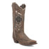 Laredo Zuri Leather Floral Embroidered Snip Toe Cowboy Womens Brown Casual Boot