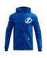 ფოტო #3 პროდუქტის Men's Blue Tampa Bay Lightning Classic Chenille Full-Zip Hoodie Jacket