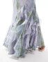 Фото #3 товара ASOS DESIGN Curve ruffle halter bias maxi dress with ruffle hem in soft floral print