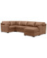 Фото #4 товара Radley 136" 4-Pc. Leather Square Corner Modular Chaise Sectional, Created for Macy's