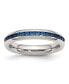 ფოტო #1 პროდუქტის Stainless Steel Polished 4mm September Blue CZ Ring