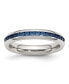 Stainless Steel Polished 4mm September Blue CZ Ring