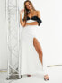 Фото #4 товара ASOS DESIGN contrast neckline corset white maxi dress in white