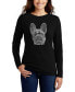 ფოტო #1 პროდუქტის Women's Long Sleeve Word Art French Bulldog T-shirt
