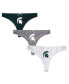 ფოტო #1 პროდუქტის Women's Green, Charcoal, White Michigan State Spartans Arctic Three-Pack Thong Underwear Set